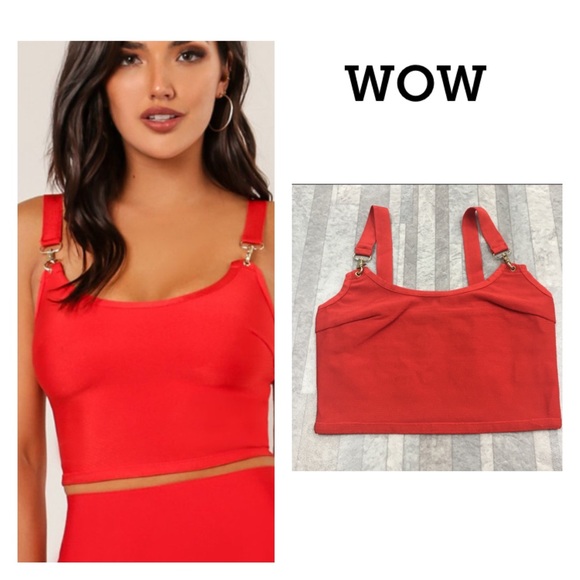 WOW couture Tops - Wow Couture Sexy Neckline Bandage Crop top